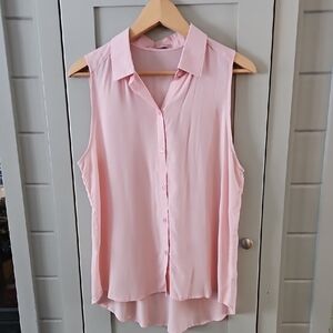 Active USA Light Pink Sleeveless 100% Rayon Blouse Sz Small Ptp 21